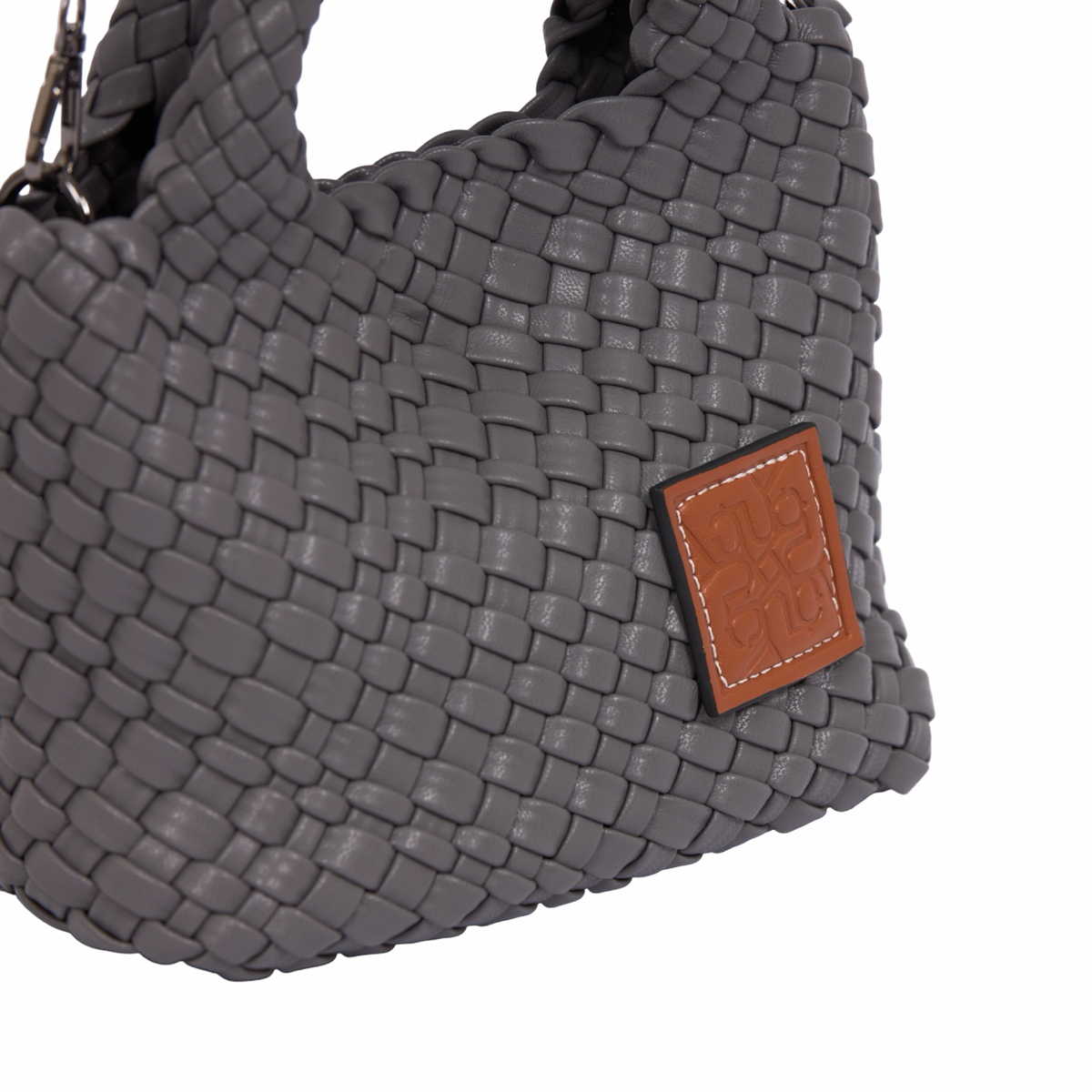 Signature Weave – Hobo Crossbody Bag S – Grey