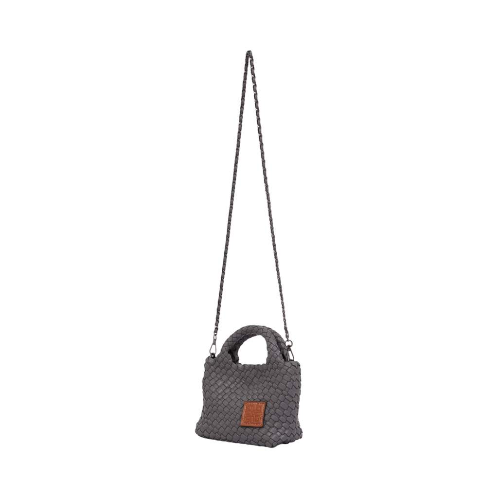 Signature Weave – Hobo Crossbody Bag S – Grey