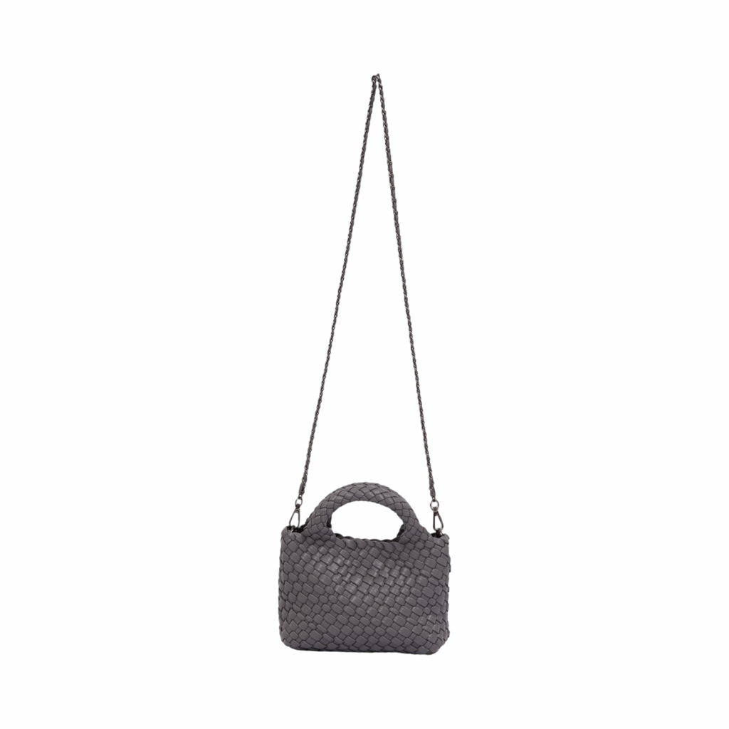 Signature Weave – Hobo Crossbody Bag S – Grey