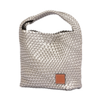 Signature Weave – Hobo Bag L – Silver