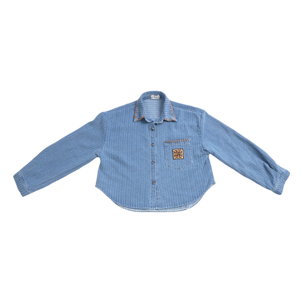 Cropped Shirt – Light Denim