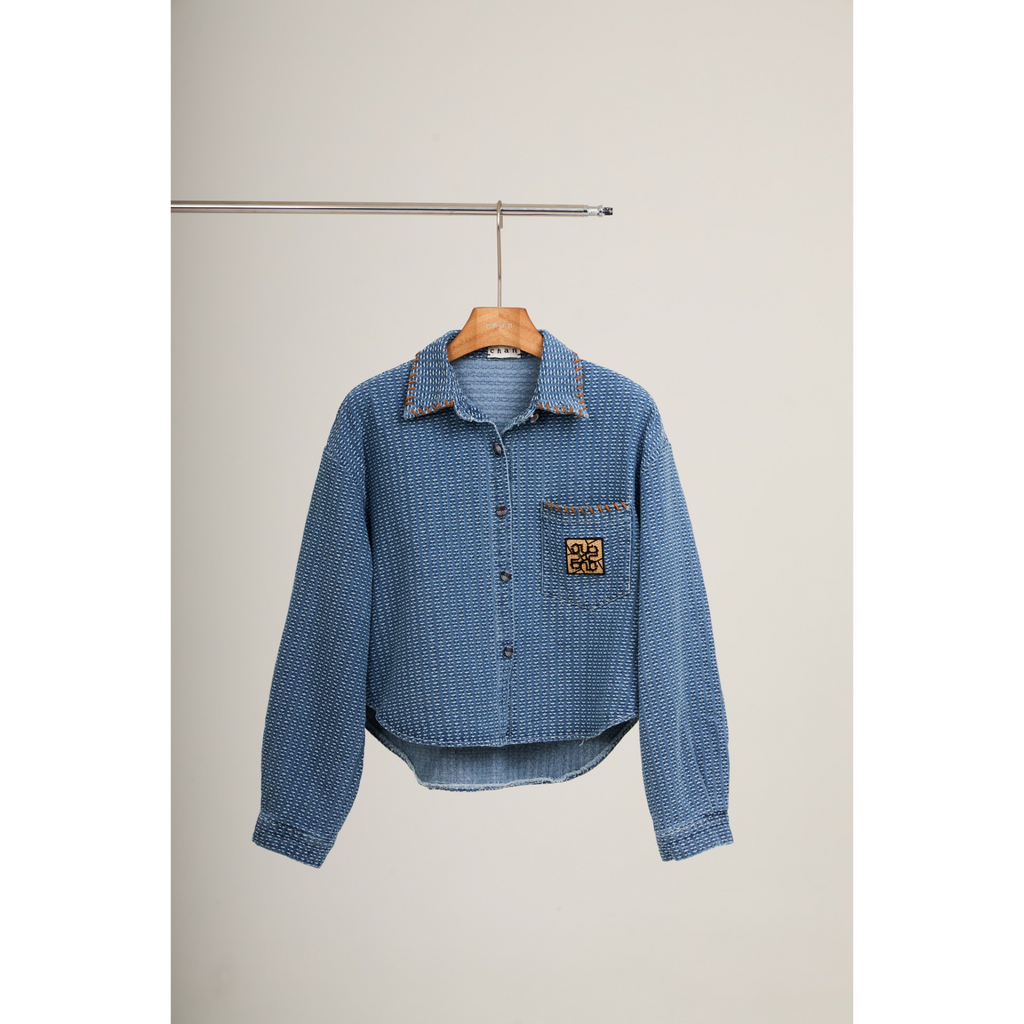 Cropped Shirt – Light Denim