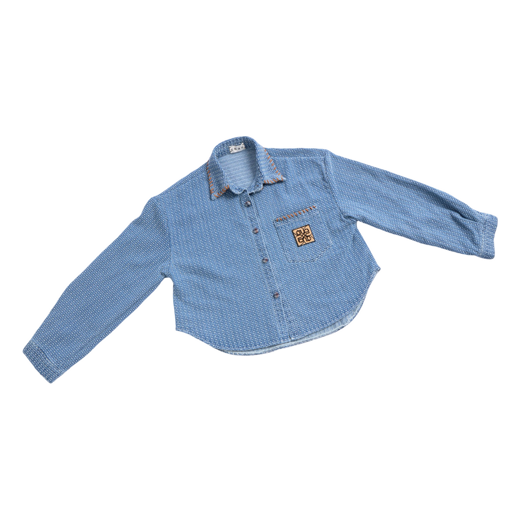 Cropped Shirt – Light Denim