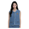 Tweed Vest – Light Blue