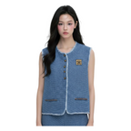 Tweed Vest – Light Blue