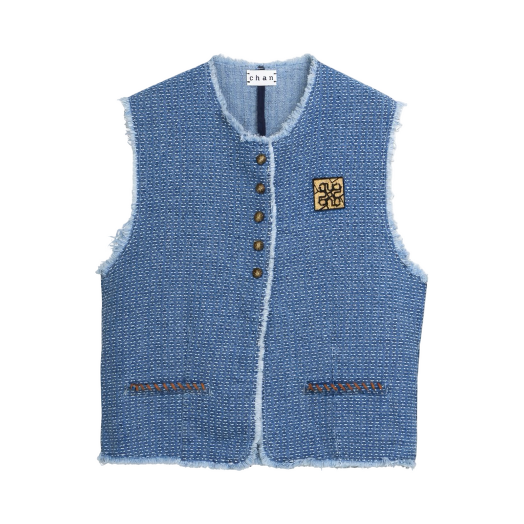 Tweed Vest – Light Blue