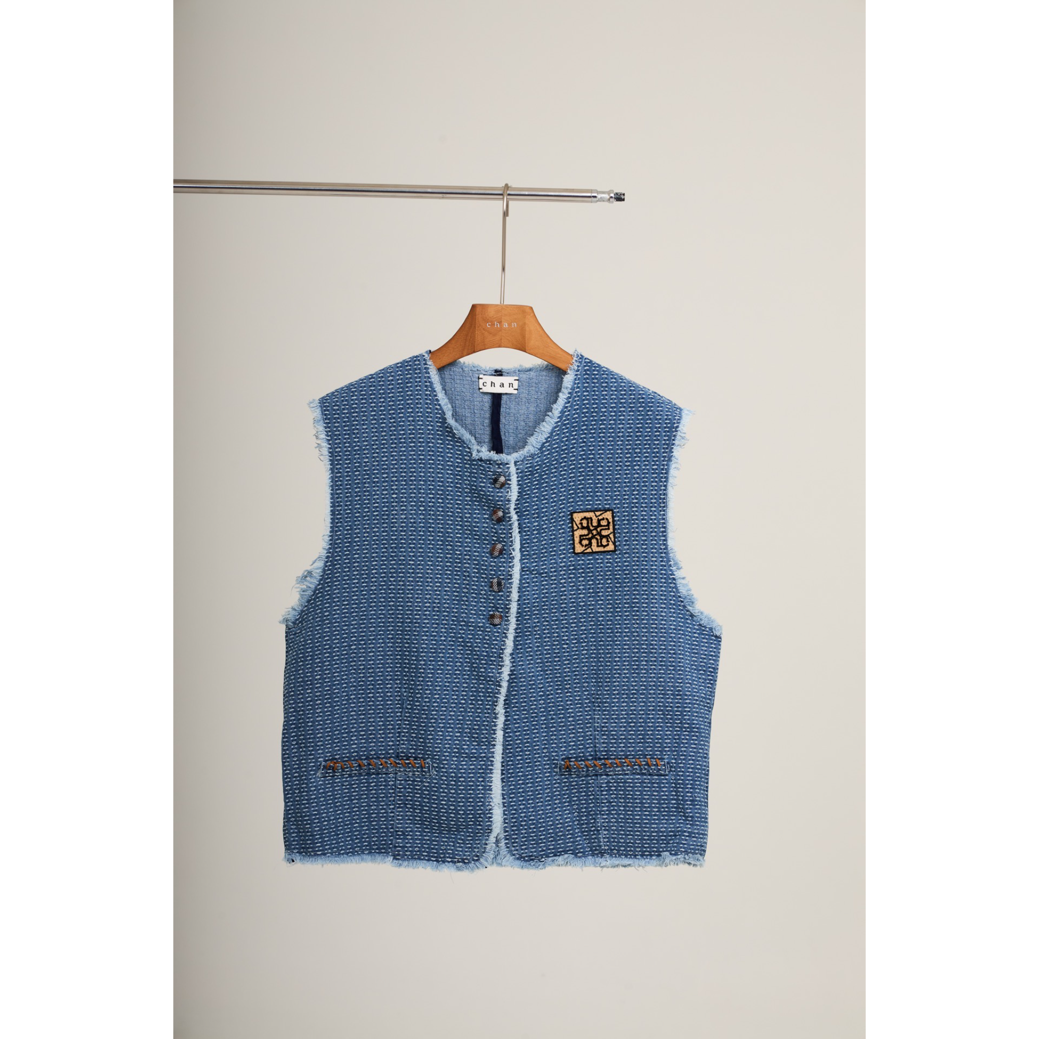 Tweed Vest – Light Blue