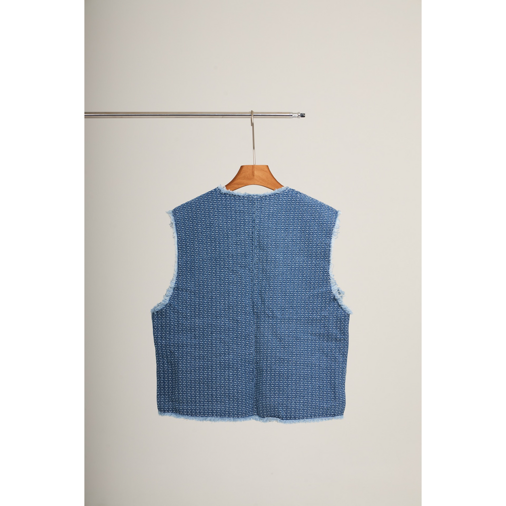 Tweed Vest – Light Blue