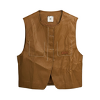 Coated Vest – Caramel Brown