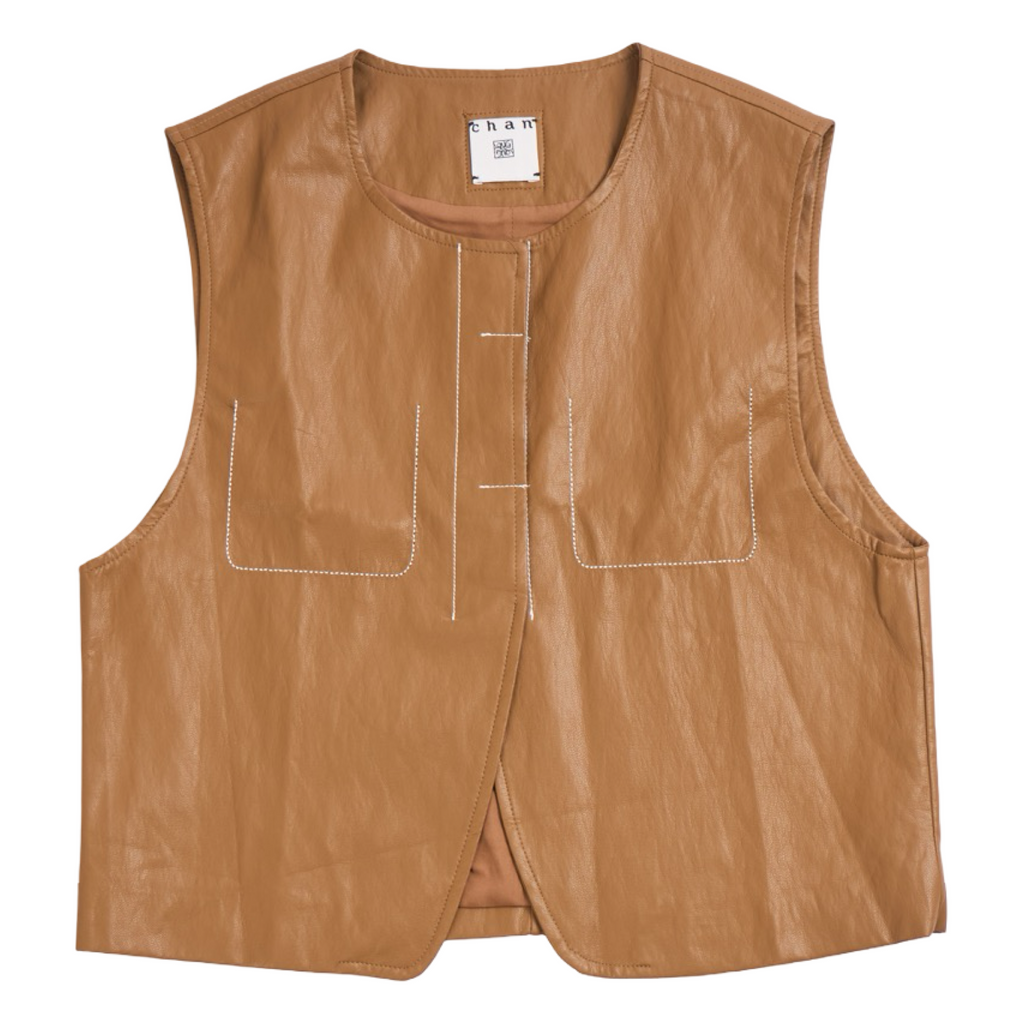 Coated Vest – Caramel Brown