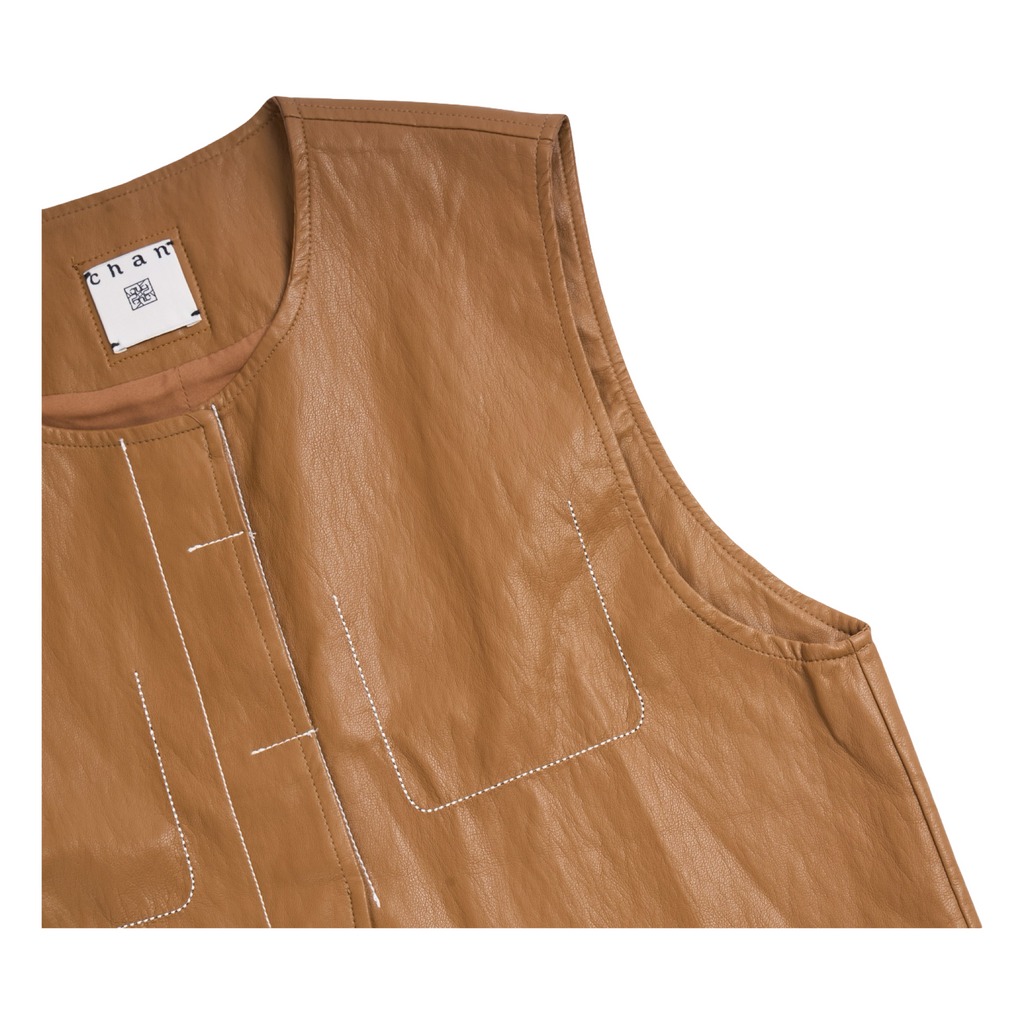 Coated Vest – Caramel Brown