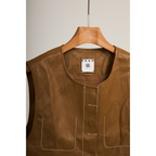 Coated Vest – Caramel Brown