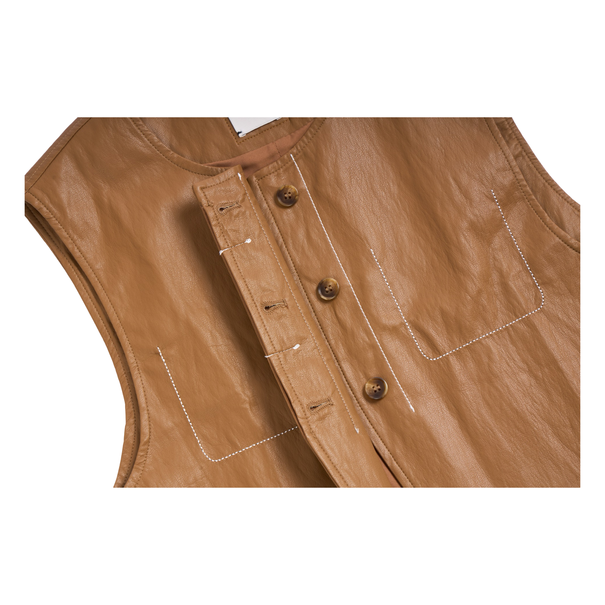 Coated Vest – Caramel Brown