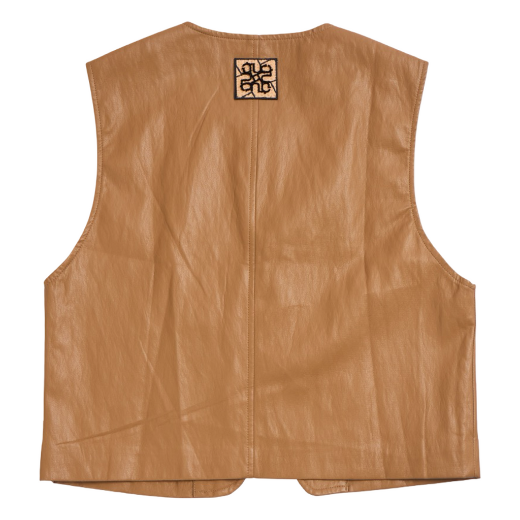 Coated Vest – Caramel Brown