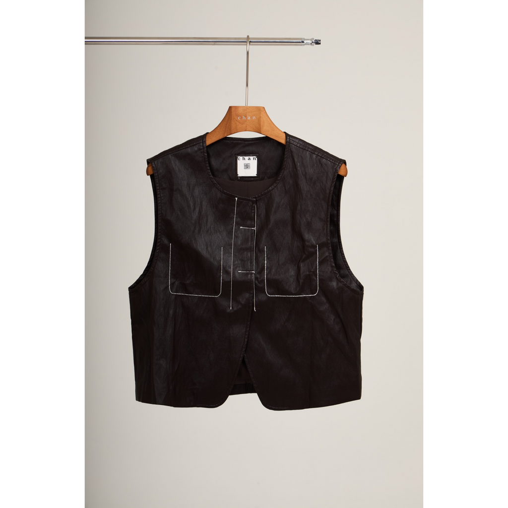 Coated Vest – Black