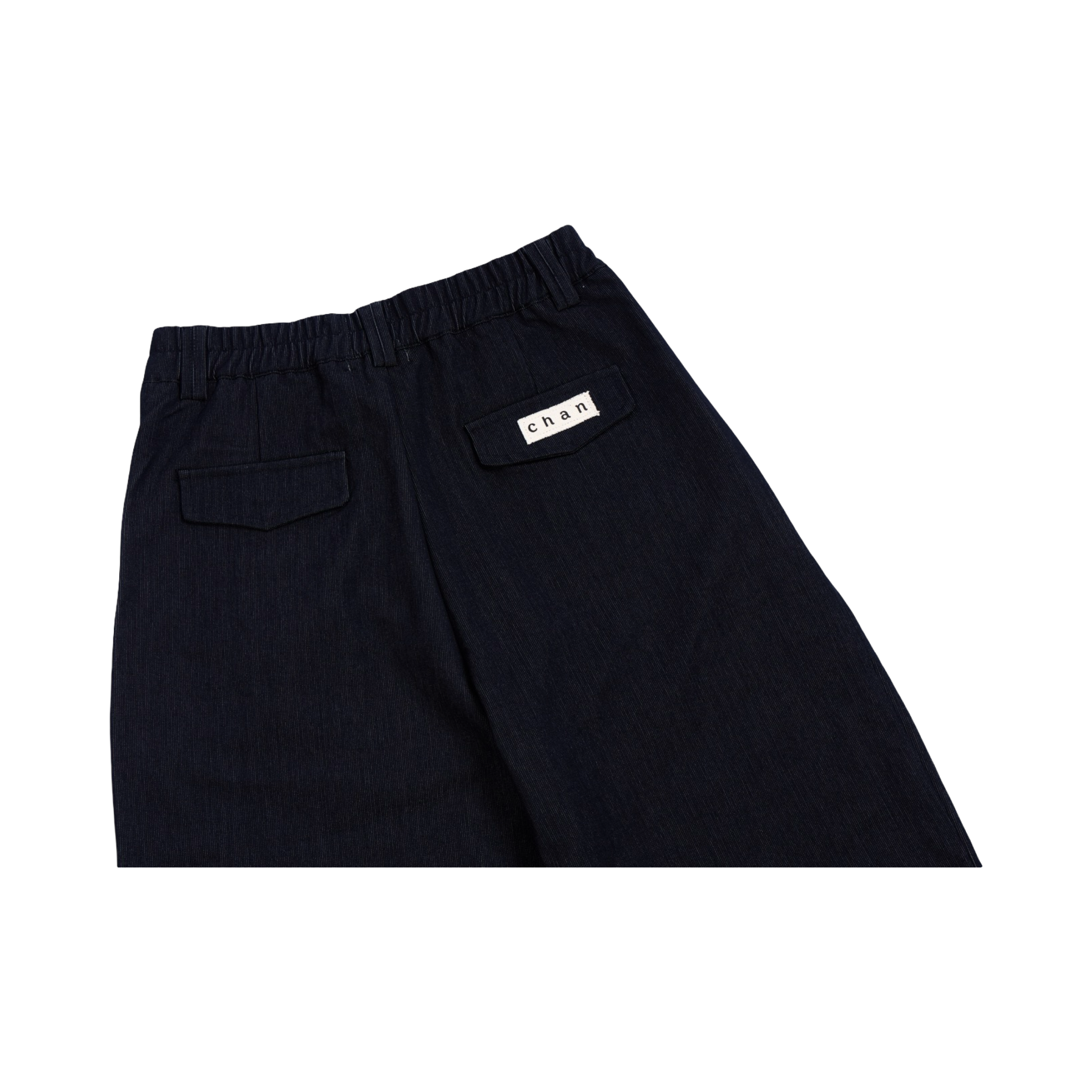 Striped Cuff Wide-Leg Pant – Navy