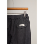 Striped Cuff Wide-Leg Pant – Grey