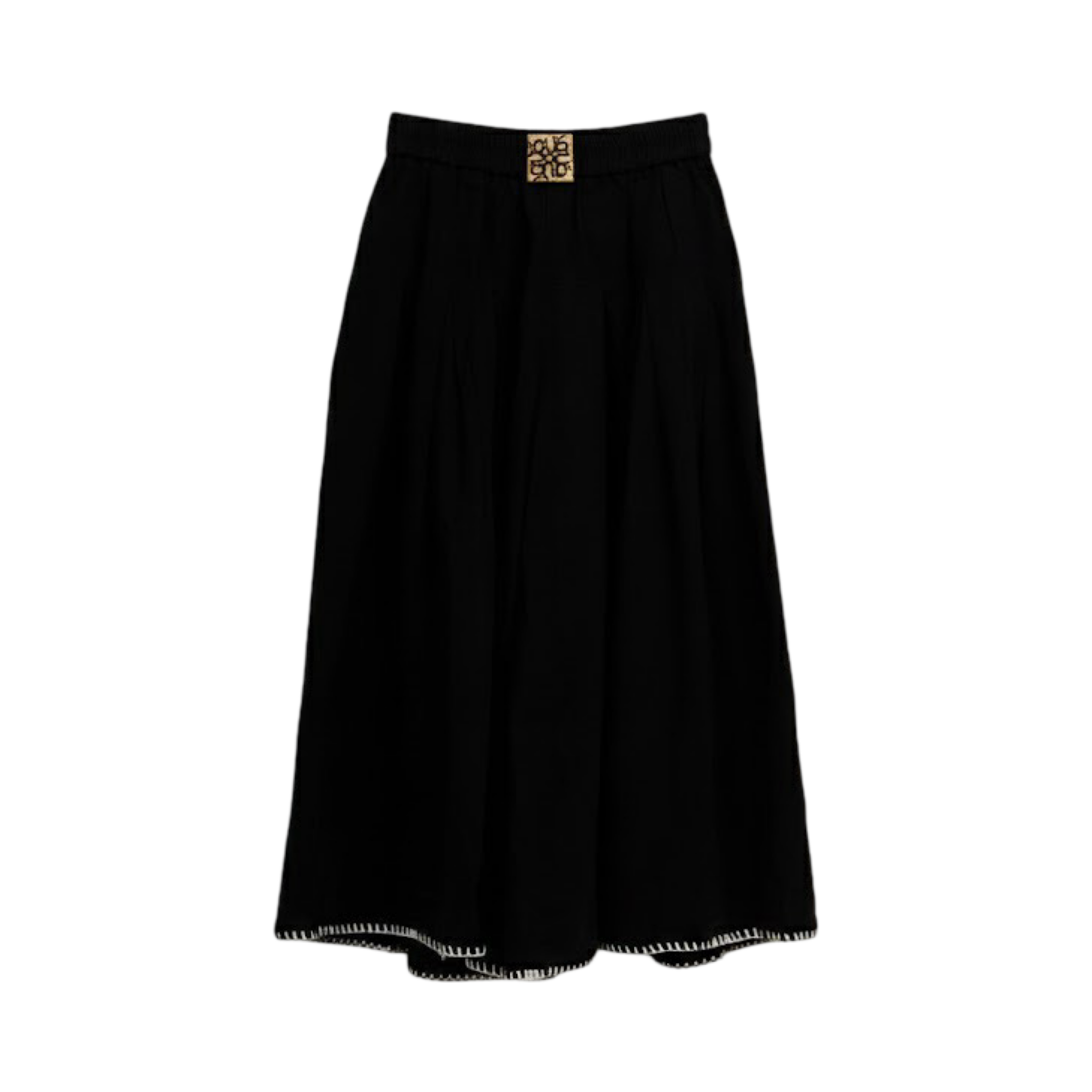 Pleated Wide Pants – Black