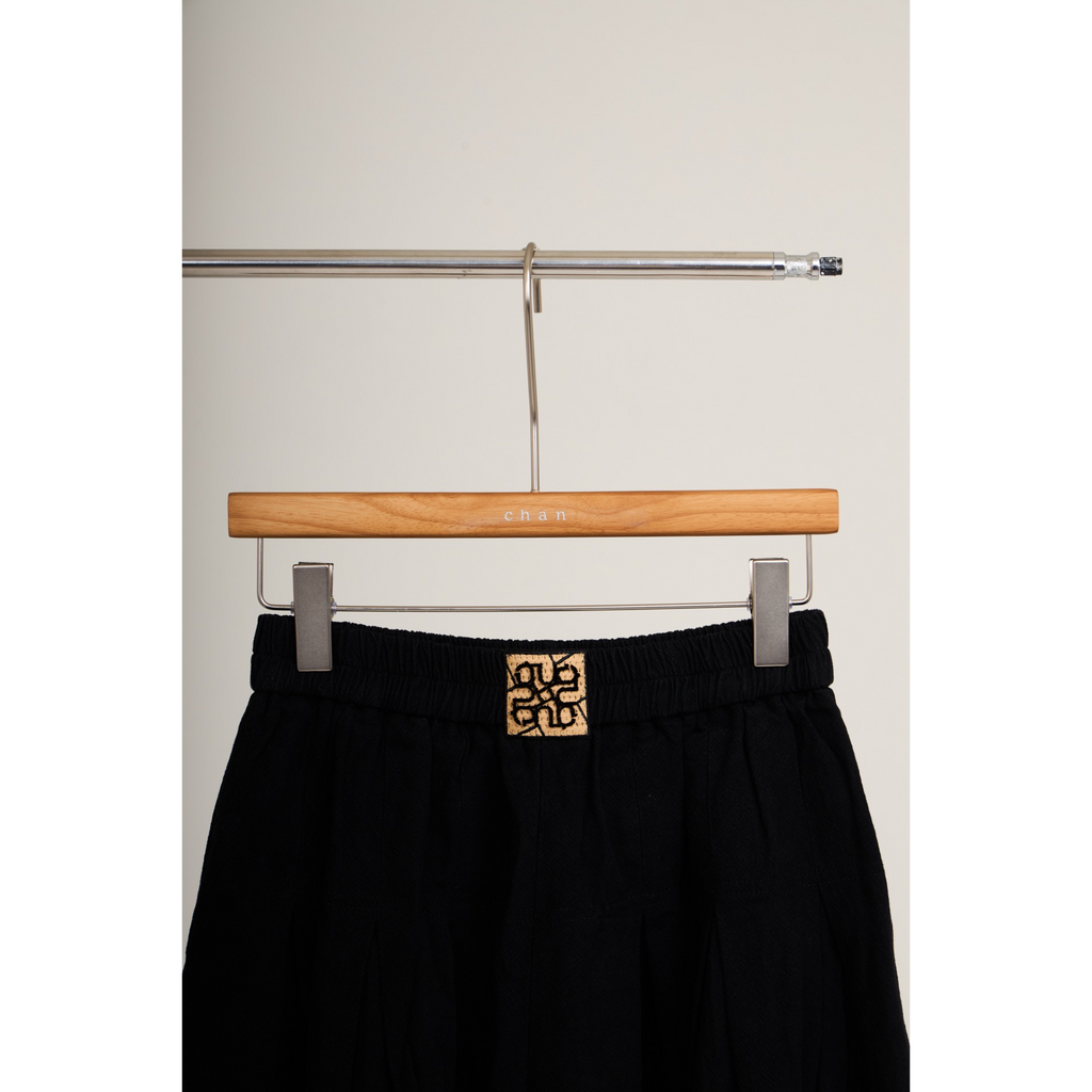 Pleated Wide Pants – Black