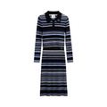 Ribbed Stripe Knit Set (Top & Skirt) – Black
