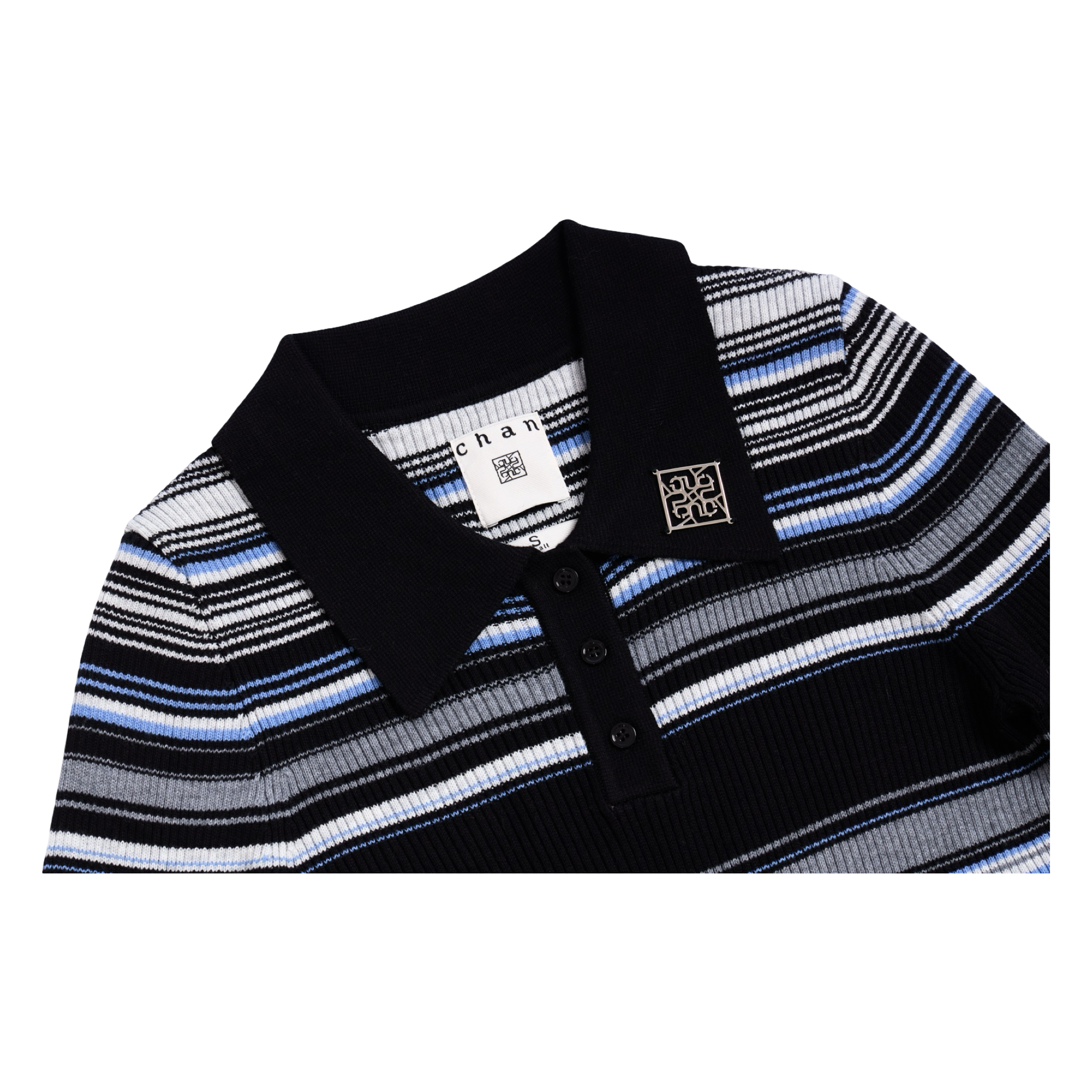 Ribbed Stripe Knit Set (Top & Skirt) – Black