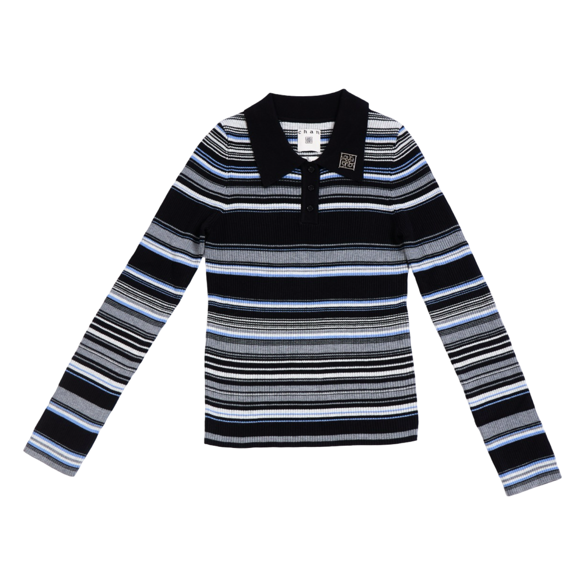 Ribbed Stripe Knit Set (Top & Skirt) – Black