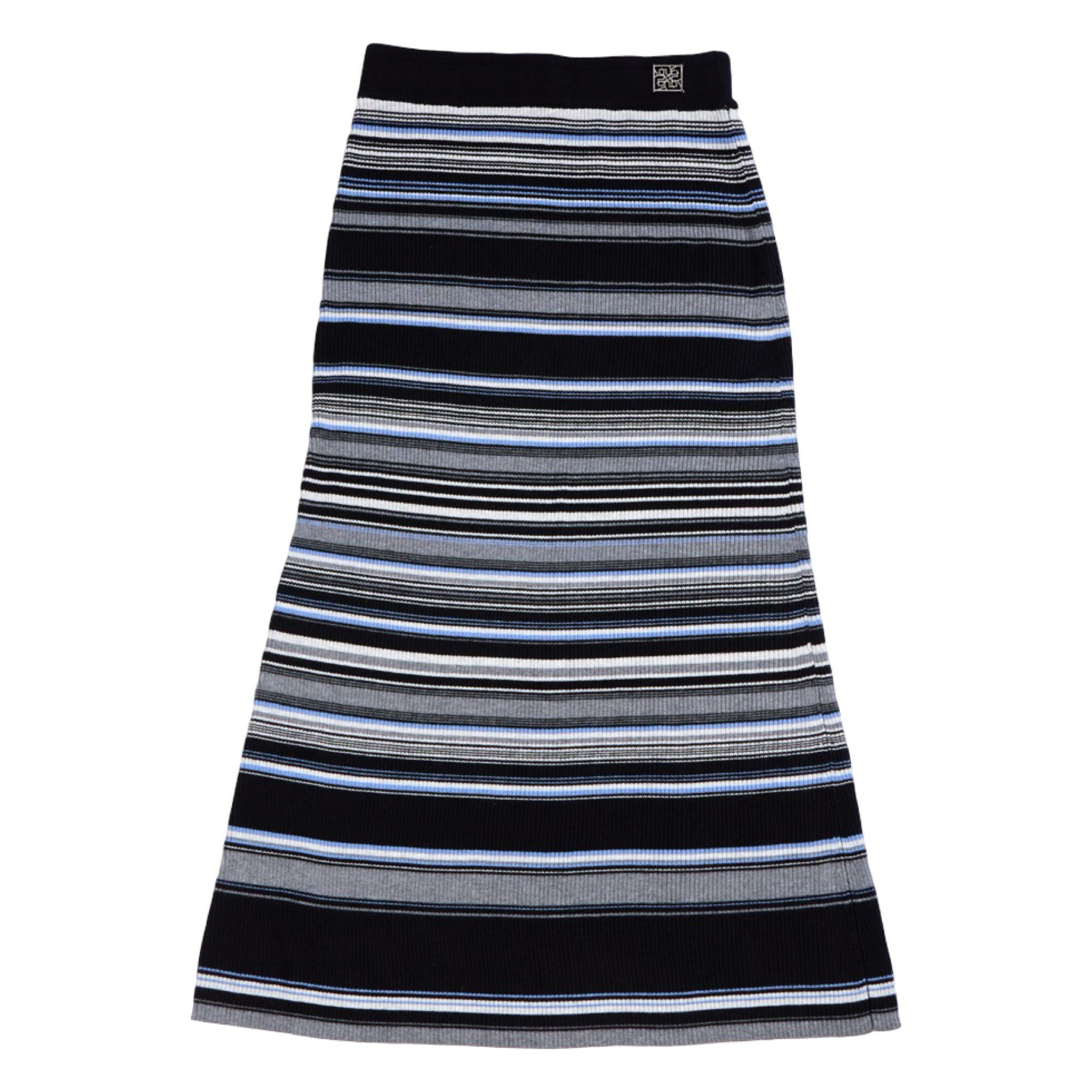 Ribbed Stripe Knit Set (Top & Skirt) – Black