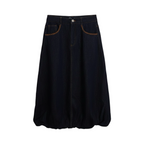 Puff Hem Denim Skirt