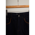 Puff Hem Denim Skirt