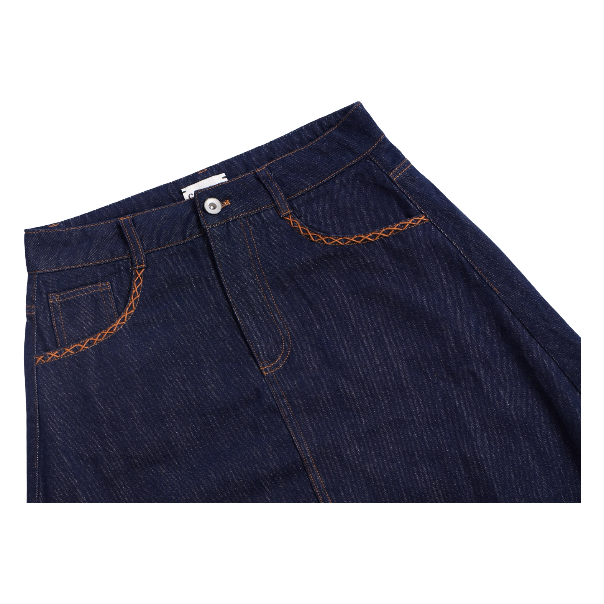 Puff Hem Denim Skirt