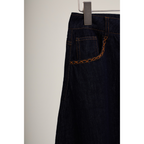 Puff Hem Denim Skirt