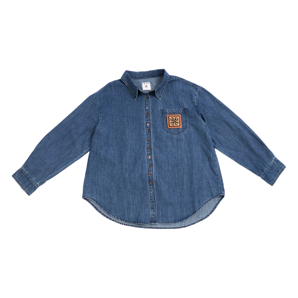 Logo Patch Denim Shirt