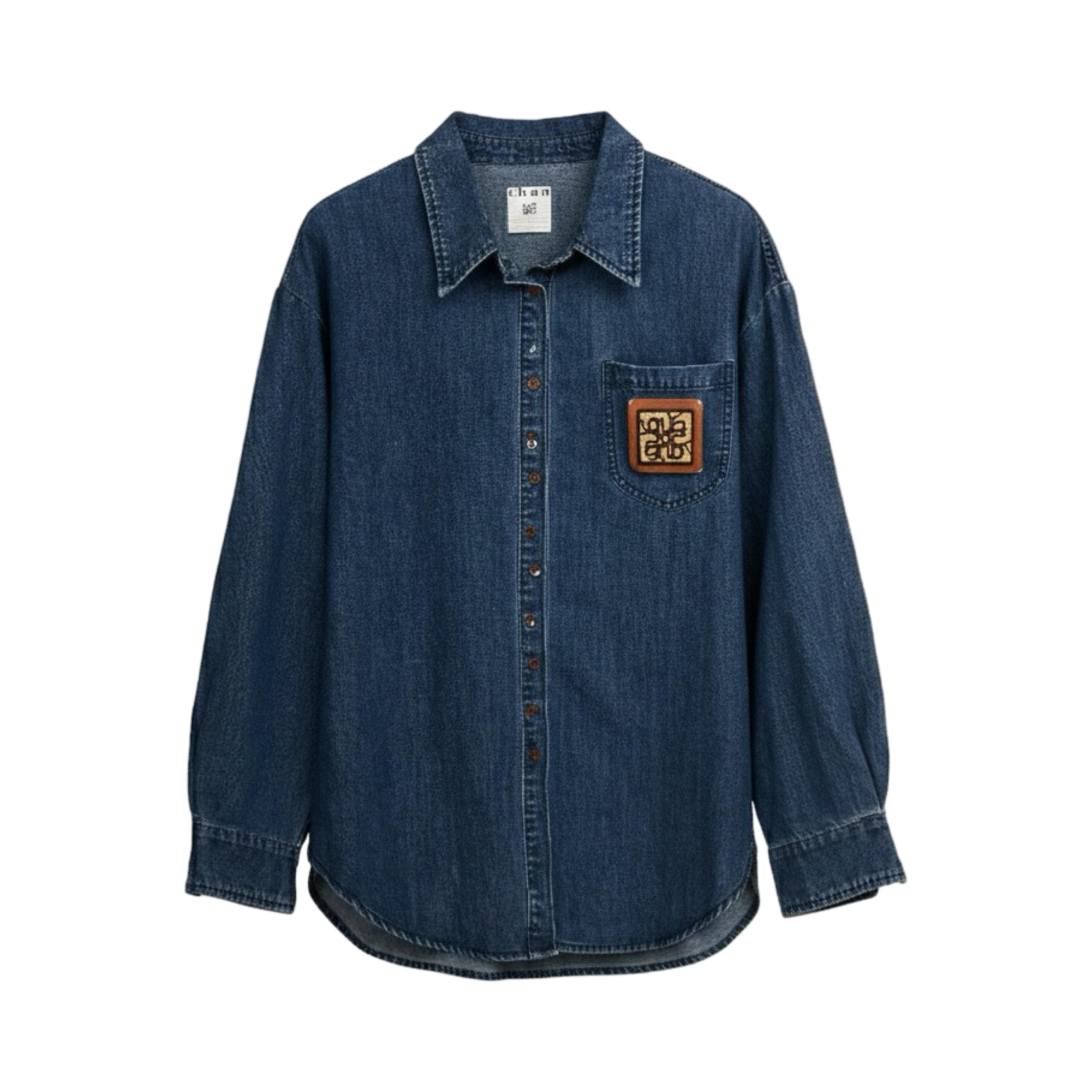 Logo Patch Denim Shirt