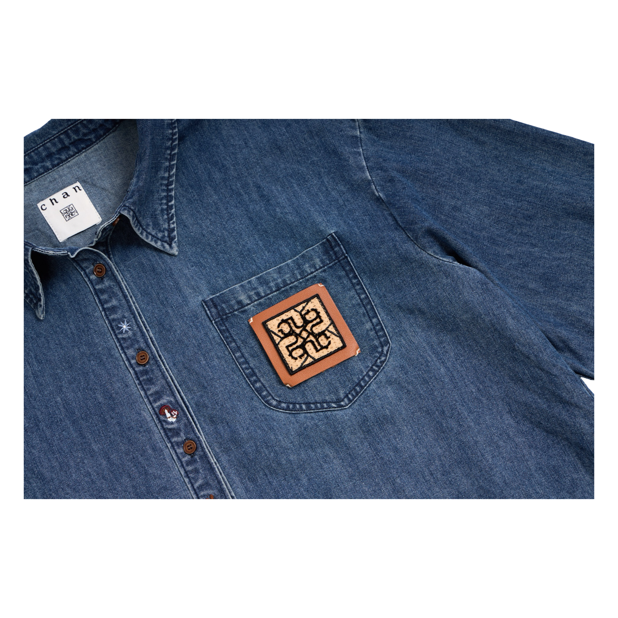 Logo Patch Denim Shirt