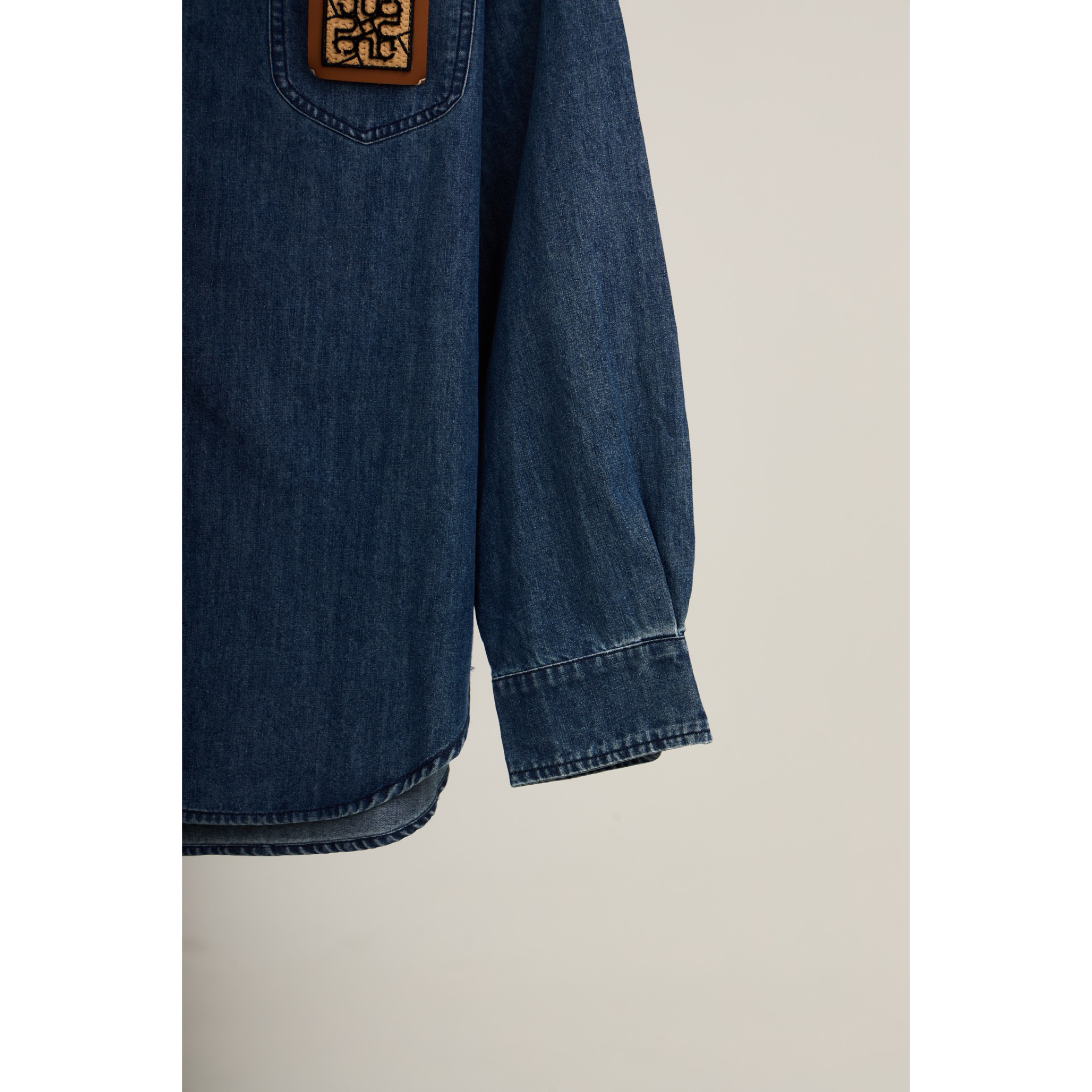 Logo Patch Denim Shirt
