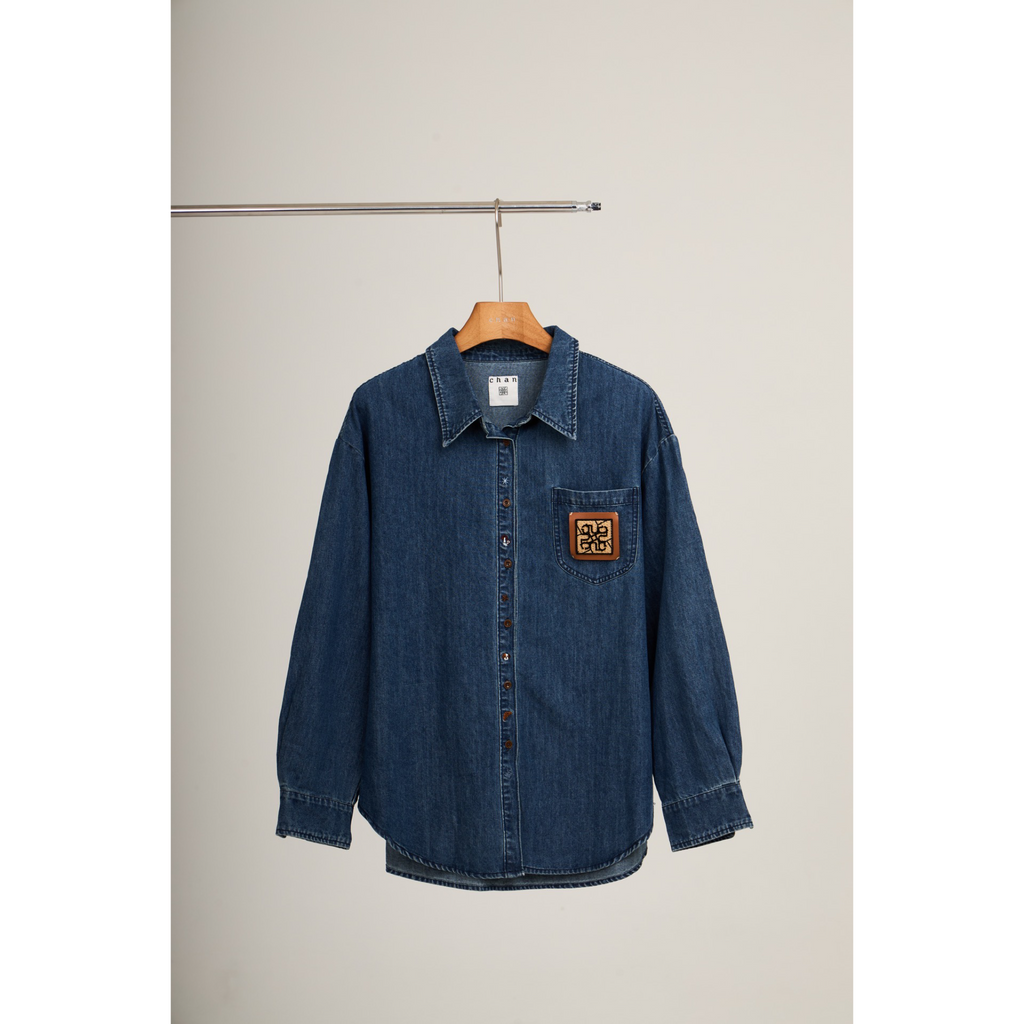 Logo Patch Denim Shirt