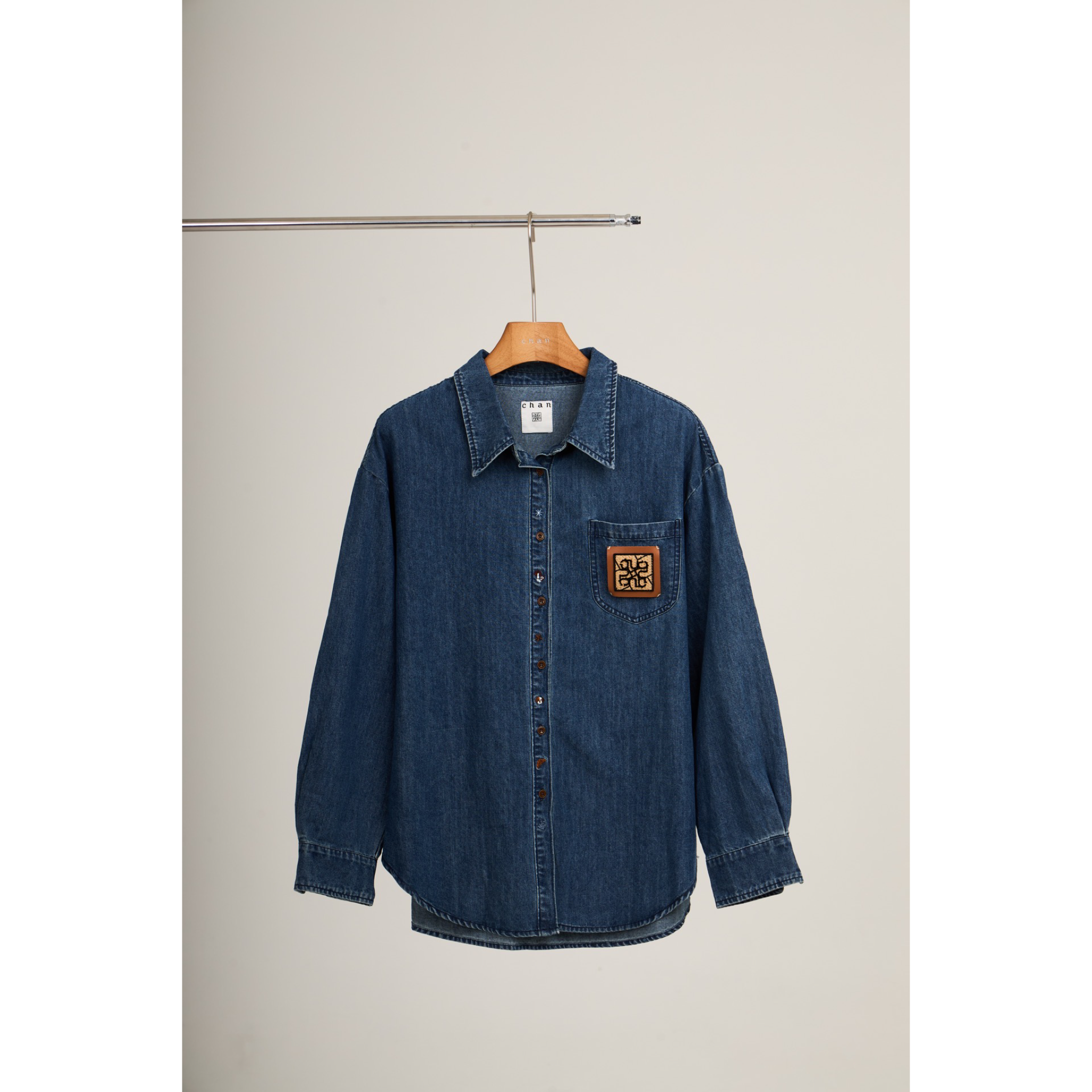 Logo Patch Denim Shirt