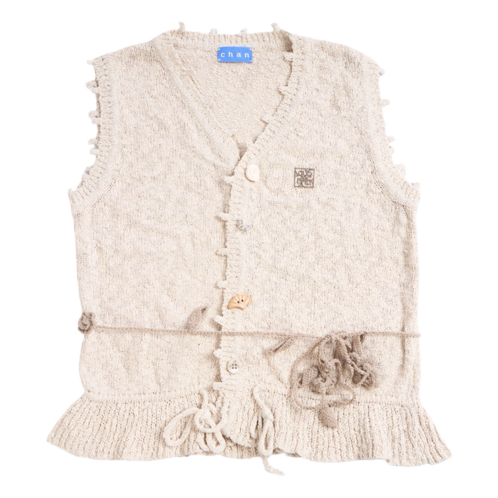 Sleeveless Knit Top – Beige