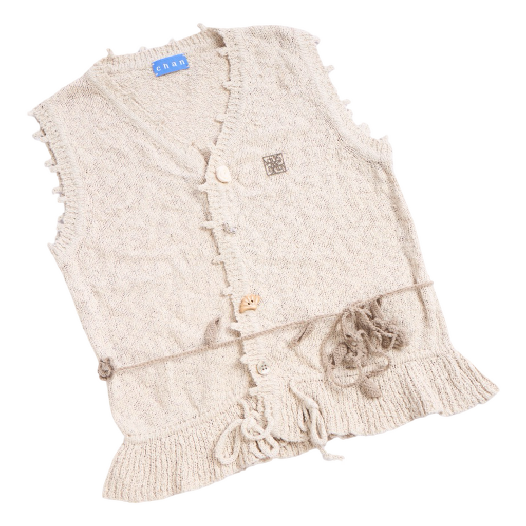 Sleeveless Knit Top – Beige