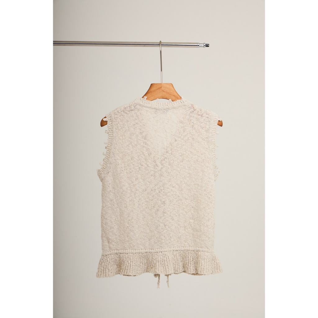 Sleeveless Knit Top – Beige