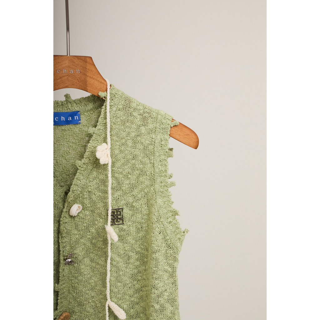 Sleeveless Knit Top – Green
