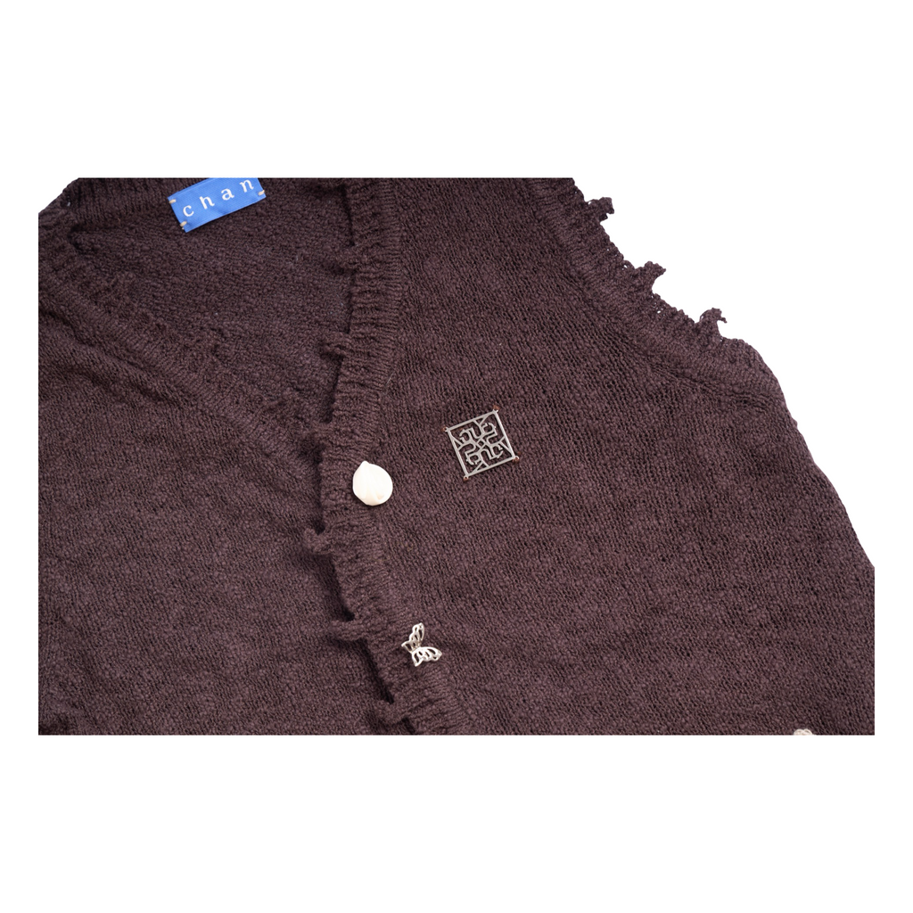 Sleeveless Knit Top – Brown