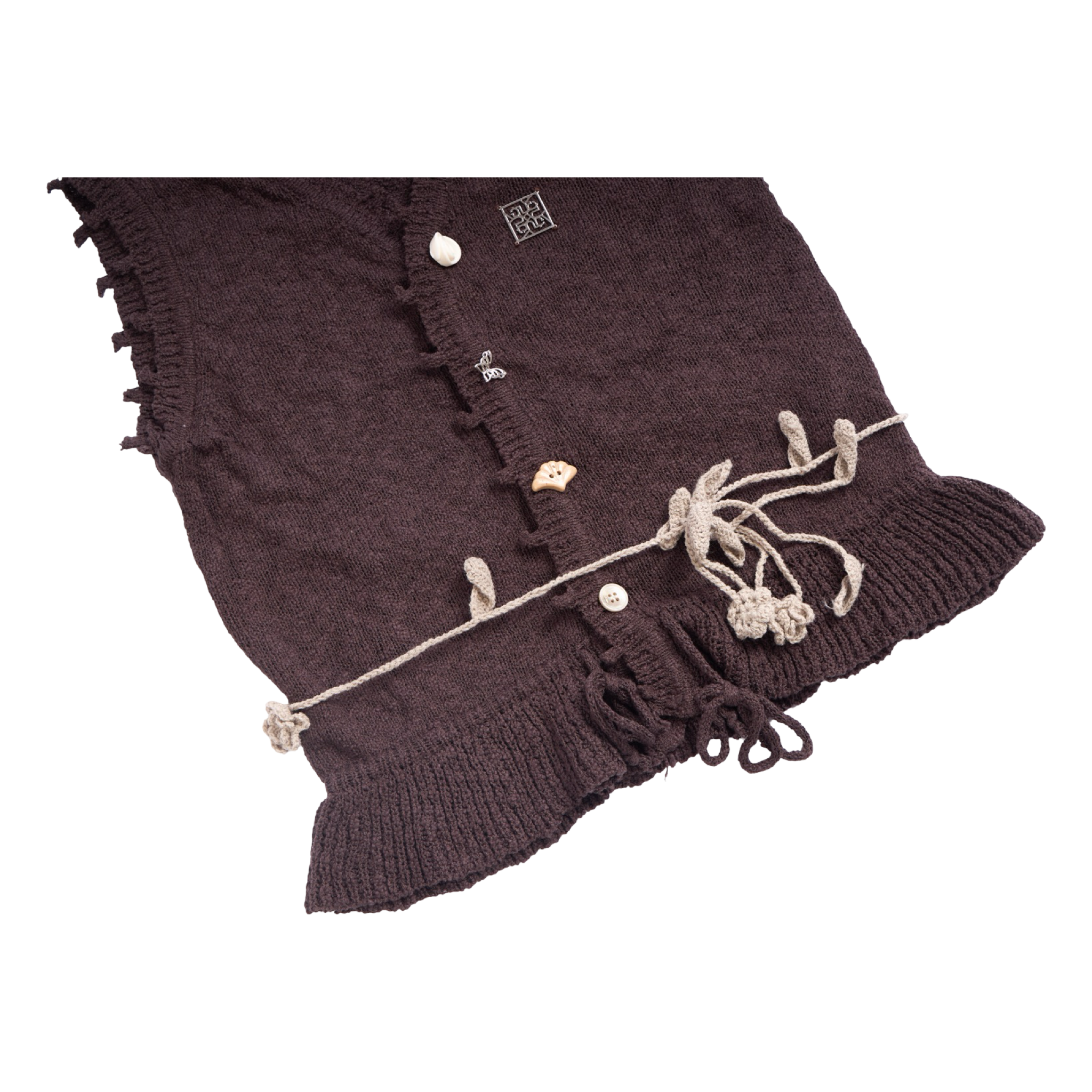 Sleeveless Knit Top – Brown