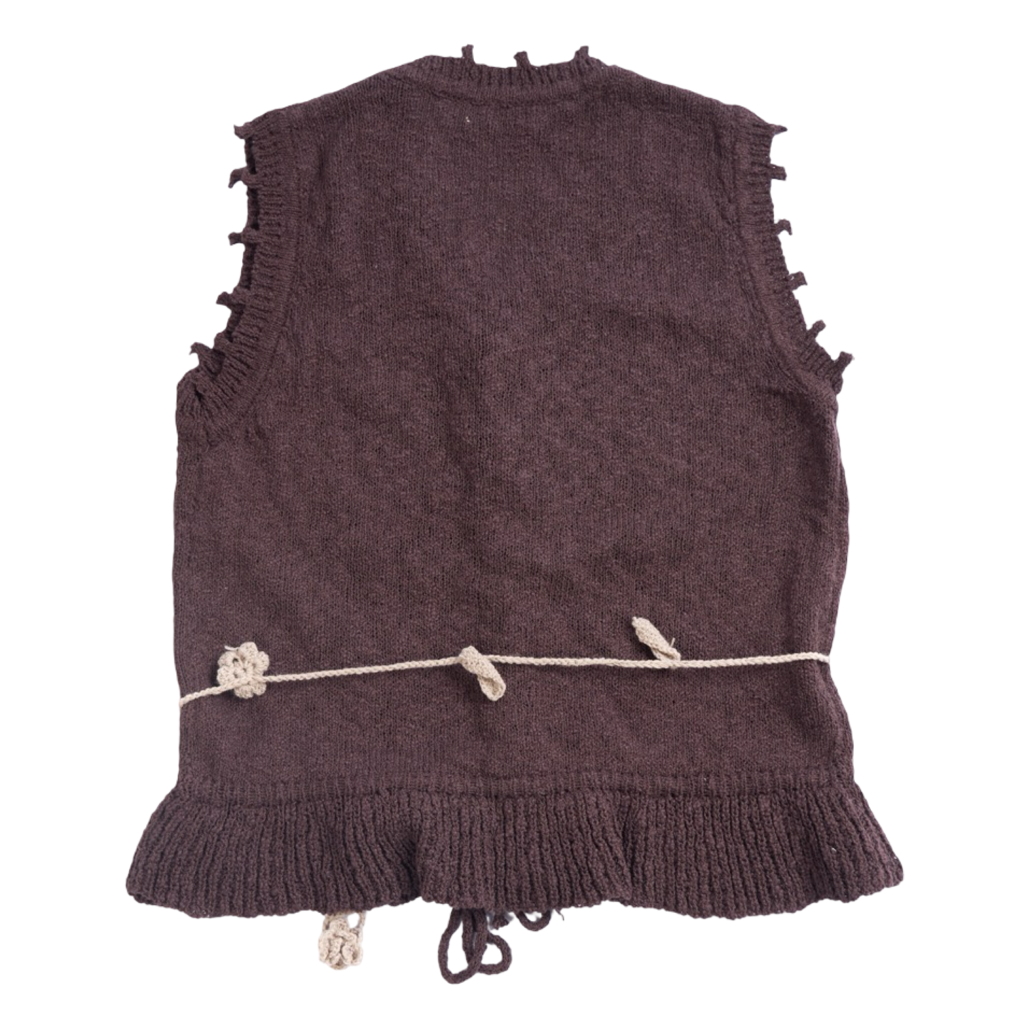 Sleeveless Knit Top – Brown