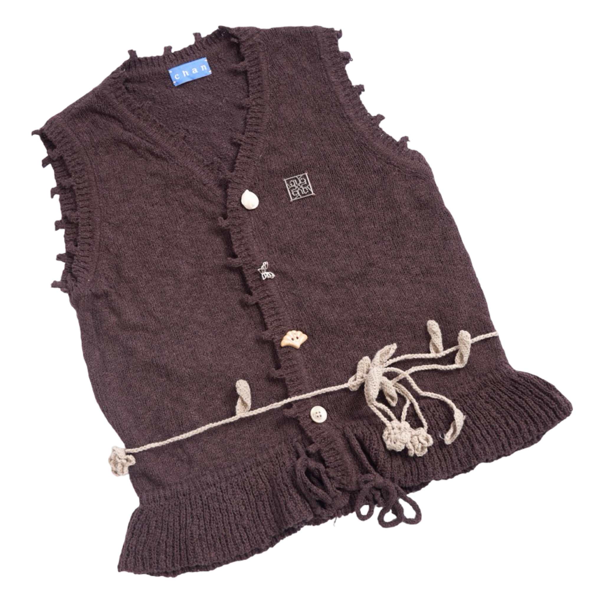 Sleeveless Knit Top – Brown