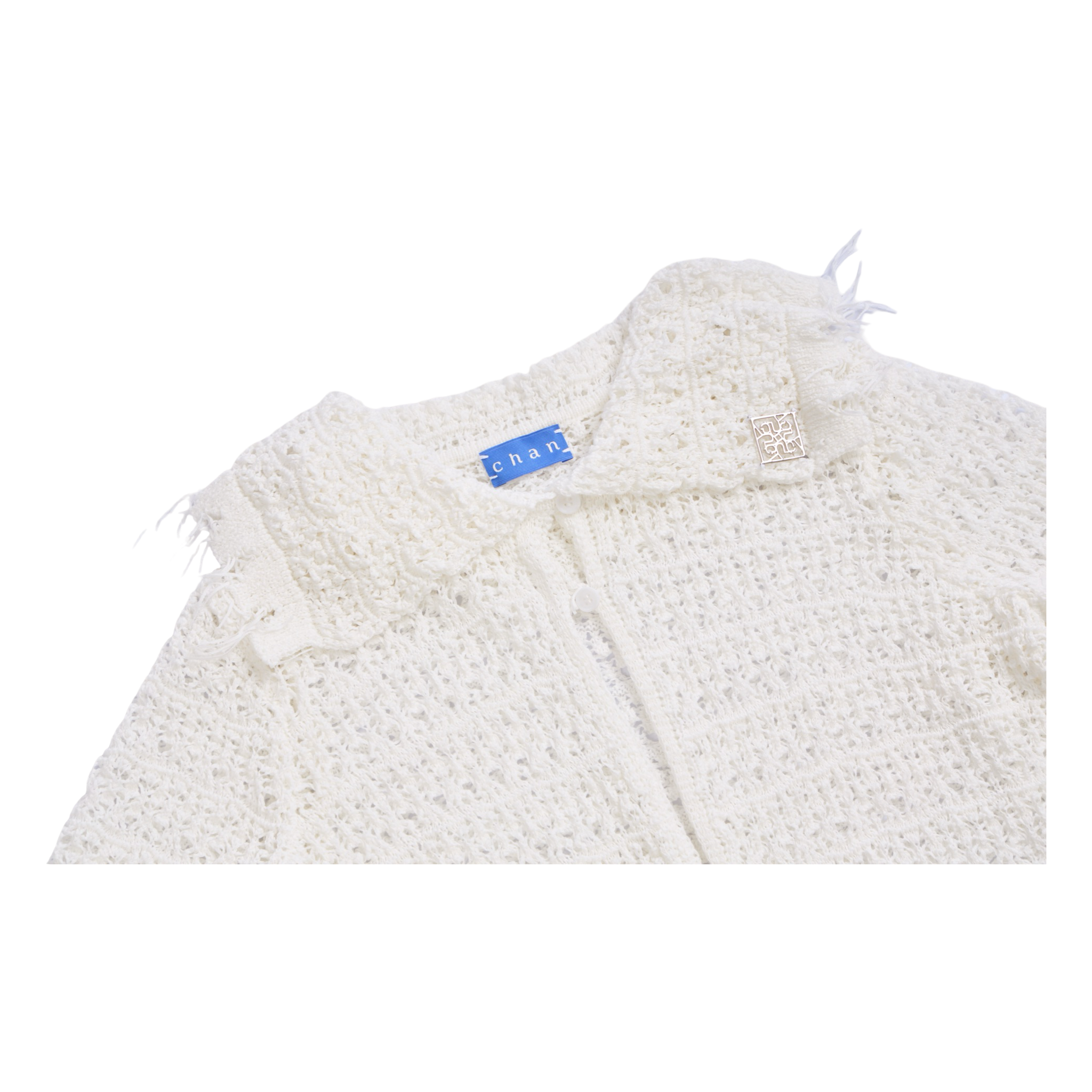 Lace Petal Collar Shirt – White