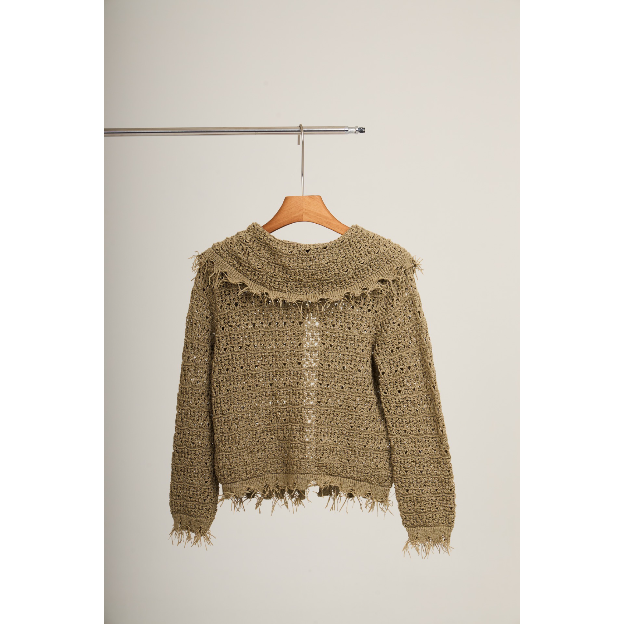 Lace Petal Collar Shirt – Olive