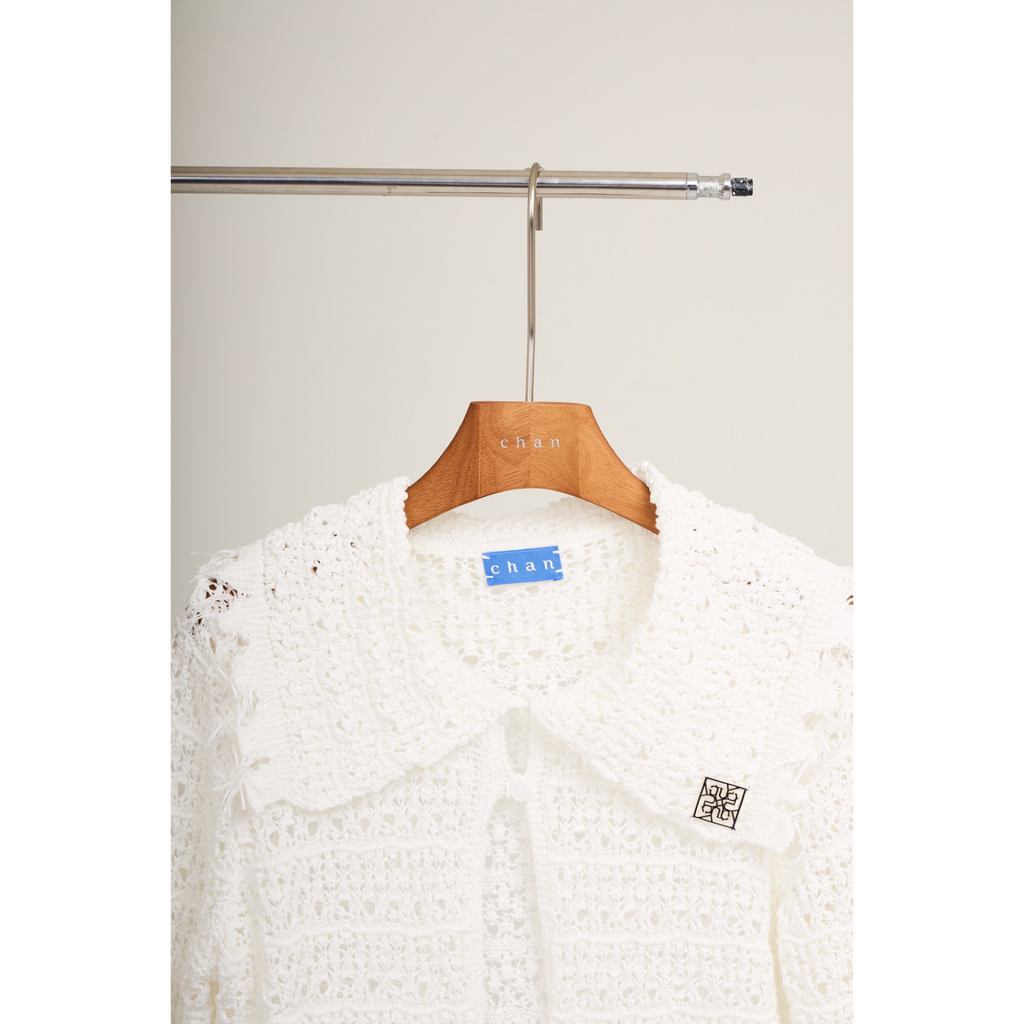 Lace Petal Collar Shirt – White