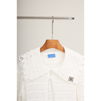 Lace Petal Collar Shirt – White