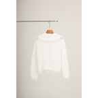 Lace Petal Collar Shirt – White